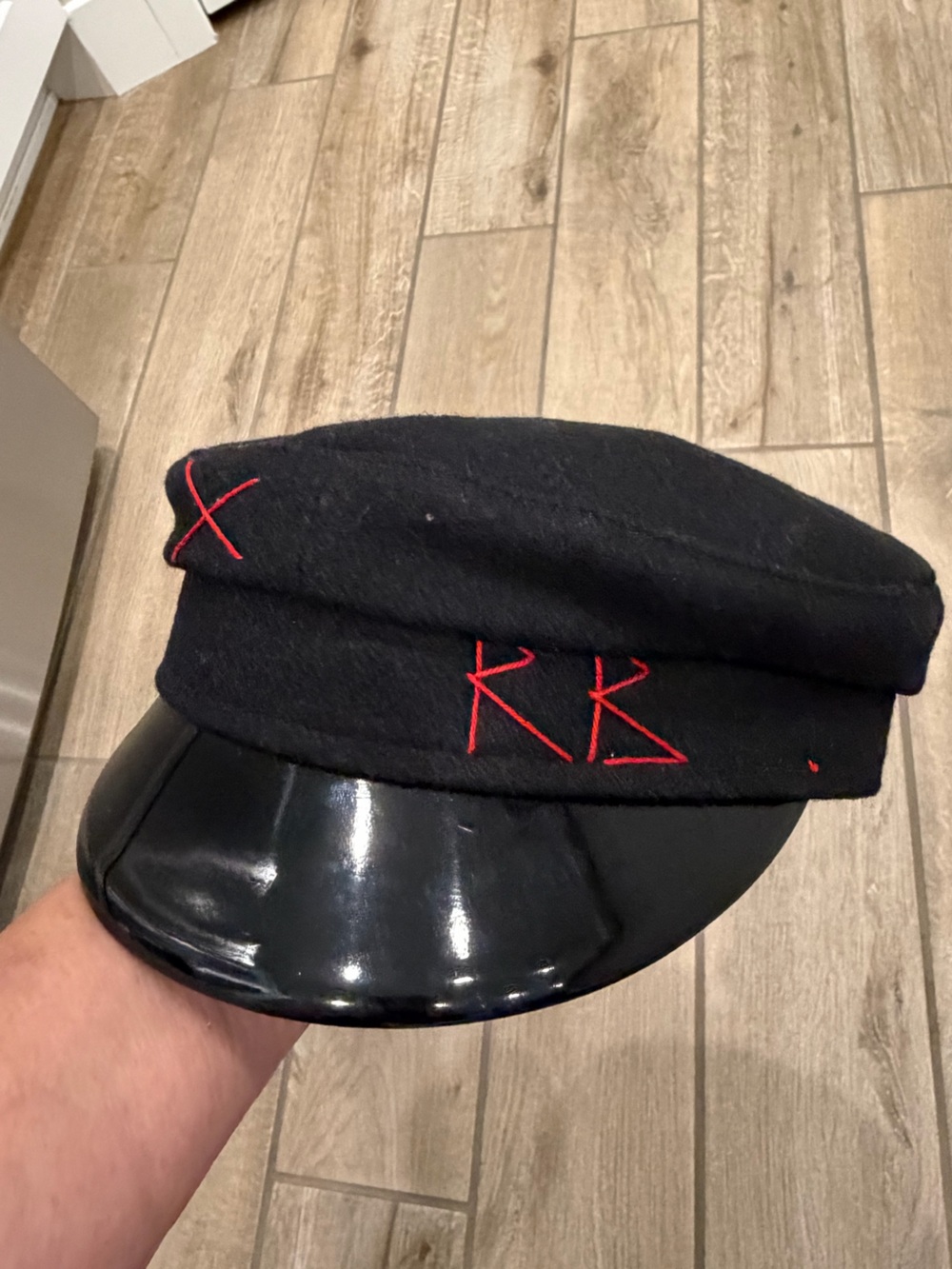 Ruslan Baginskiy black wool Baker Boy cap